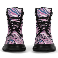 Load image into Gallery viewer, Designs by MyUtopia Shout Out:Pink Leopard and Tiger Print 7 Eye Walking Boots
