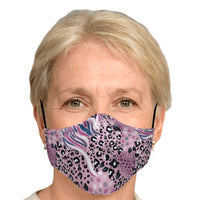 Load image into Gallery viewer, Designs by MyUtopia Shout Out:Pink Leopard Tiger print Fitted Face Mask w. Adjustable Ear Loops
