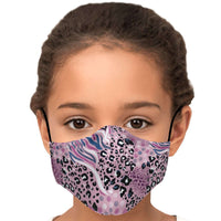 Load image into Gallery viewer, Designs by MyUtopia Shout Out:Pink Leopard Tiger print Fitted Face Mask w. Adjustable Ear Loops,Youth / Single / No filters,Fabric Face Mask
