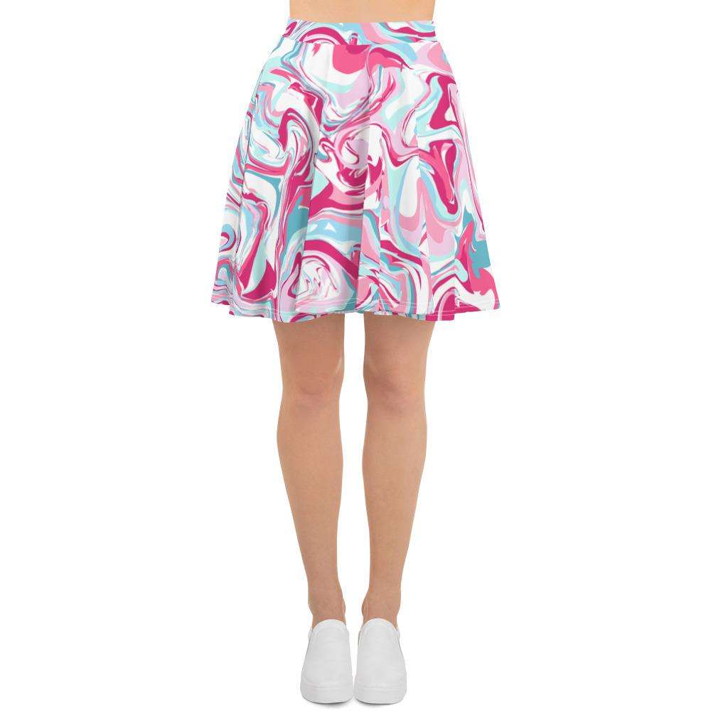 Designs by MyUtopia Shout Out:Pink Marble Skater Skirt,XS,