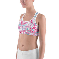 Load image into Gallery viewer, Designs by MyUtopia Shout Out:Pink Marble Sports bra
