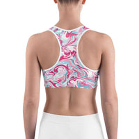 Load image into Gallery viewer, Designs by MyUtopia Shout Out:Pink Marble Sports bra
