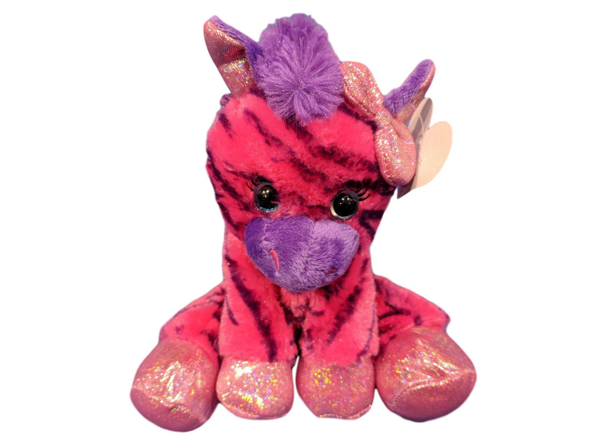 Designs by MyUtopia Shout Out:Pink Zebra 7-inch Plush Stuffed Animal Toy