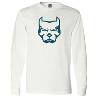 Load image into Gallery viewer, Designs by MyUtopia Shout Out:Pitbull Face Adult Long Sleeve Tee,White / S,Long Sleeve T-Shirts
