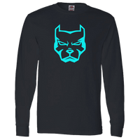 Load image into Gallery viewer, Designs by MyUtopia Shout Out:Pitbull Face Adult Long Sleeve Tee,Black / S,Long Sleeve T-Shirts
