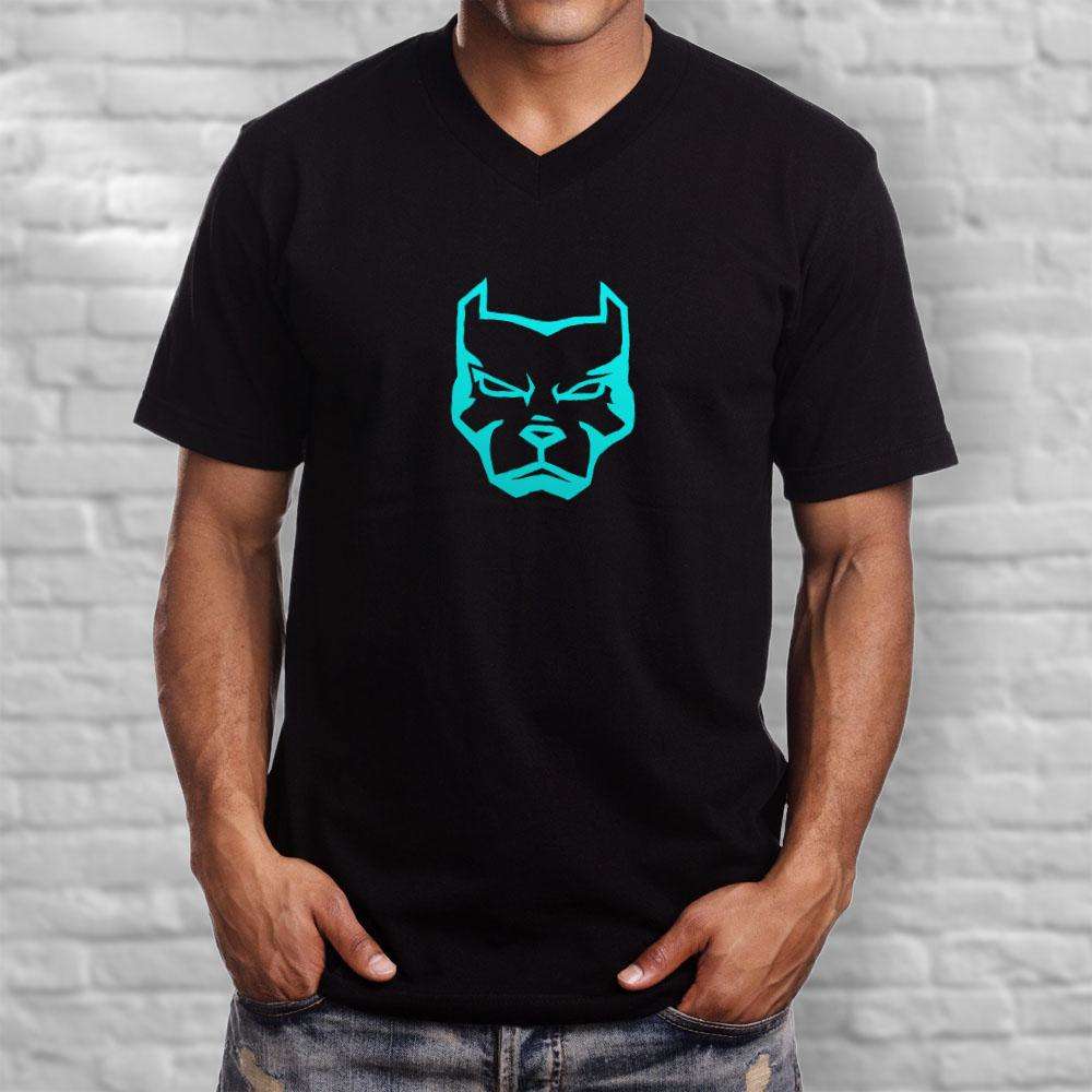 Designs by MyUtopia Shout Out:Pitbull Face Adult Unisex V Neck Tee