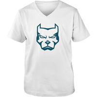 Load image into Gallery viewer, Designs by MyUtopia Shout Out:Pitbull Face Adult Unisex V Neck Tee,White / S,Ladies T-Shirts
