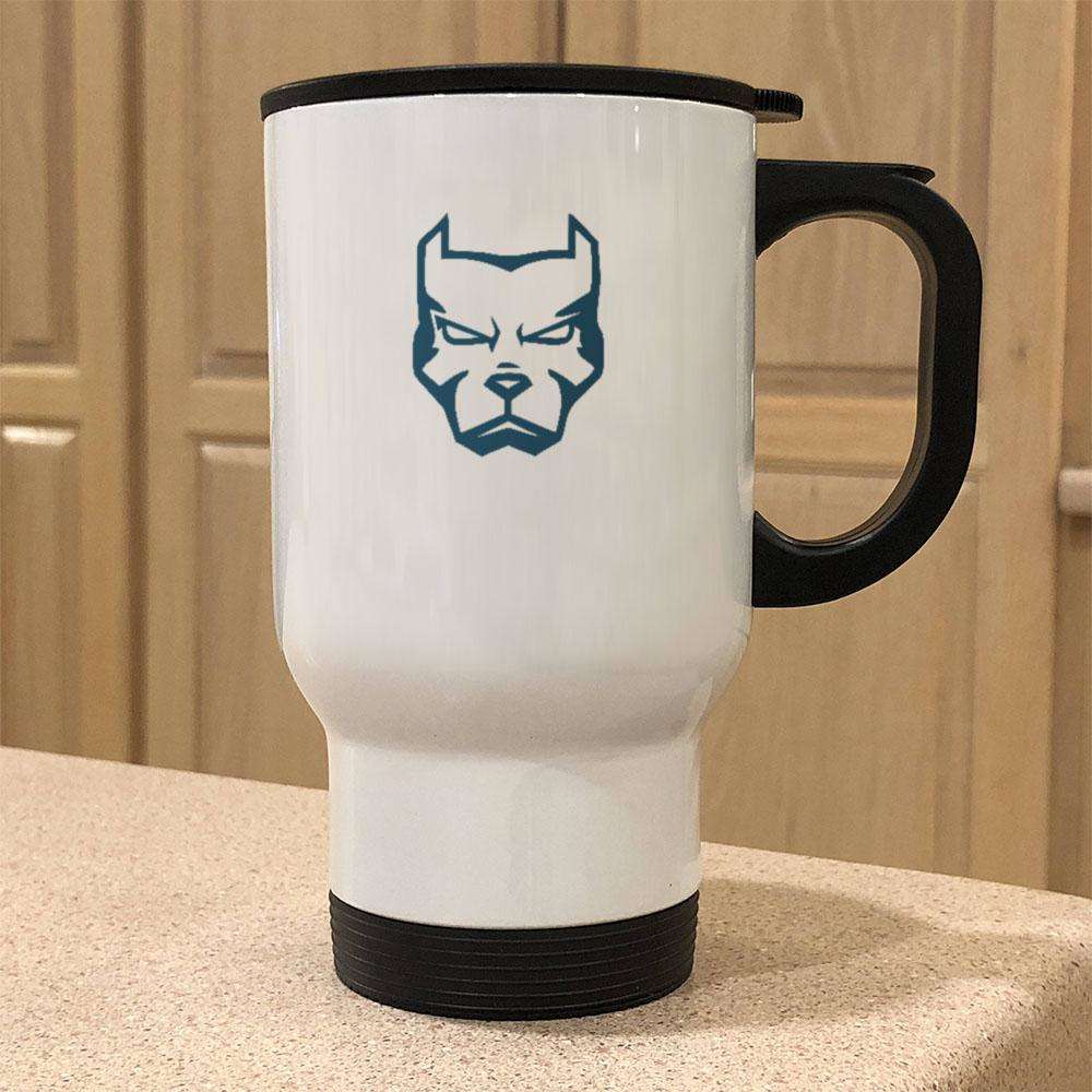 Designs by MyUtopia Shout Out:Pitbull Face Stainless Steel Travel Mug