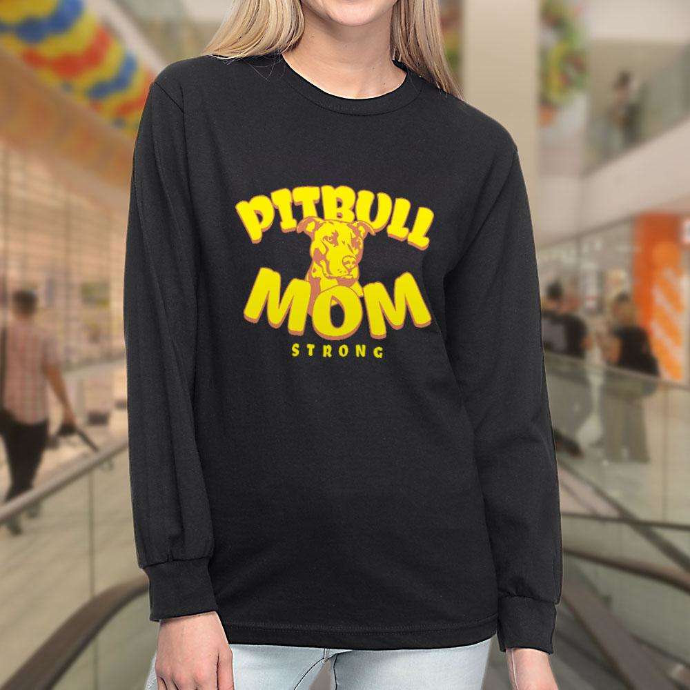 Designs by MyUtopia Shout Out:Pitbull Mom Adult Long Sleeve Tee