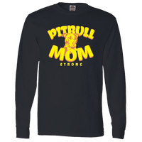 Load image into Gallery viewer, Designs by MyUtopia Shout Out:Pitbull Mom Adult Long Sleeve Tee,Black / S,Long Sleeve T-Shirts
