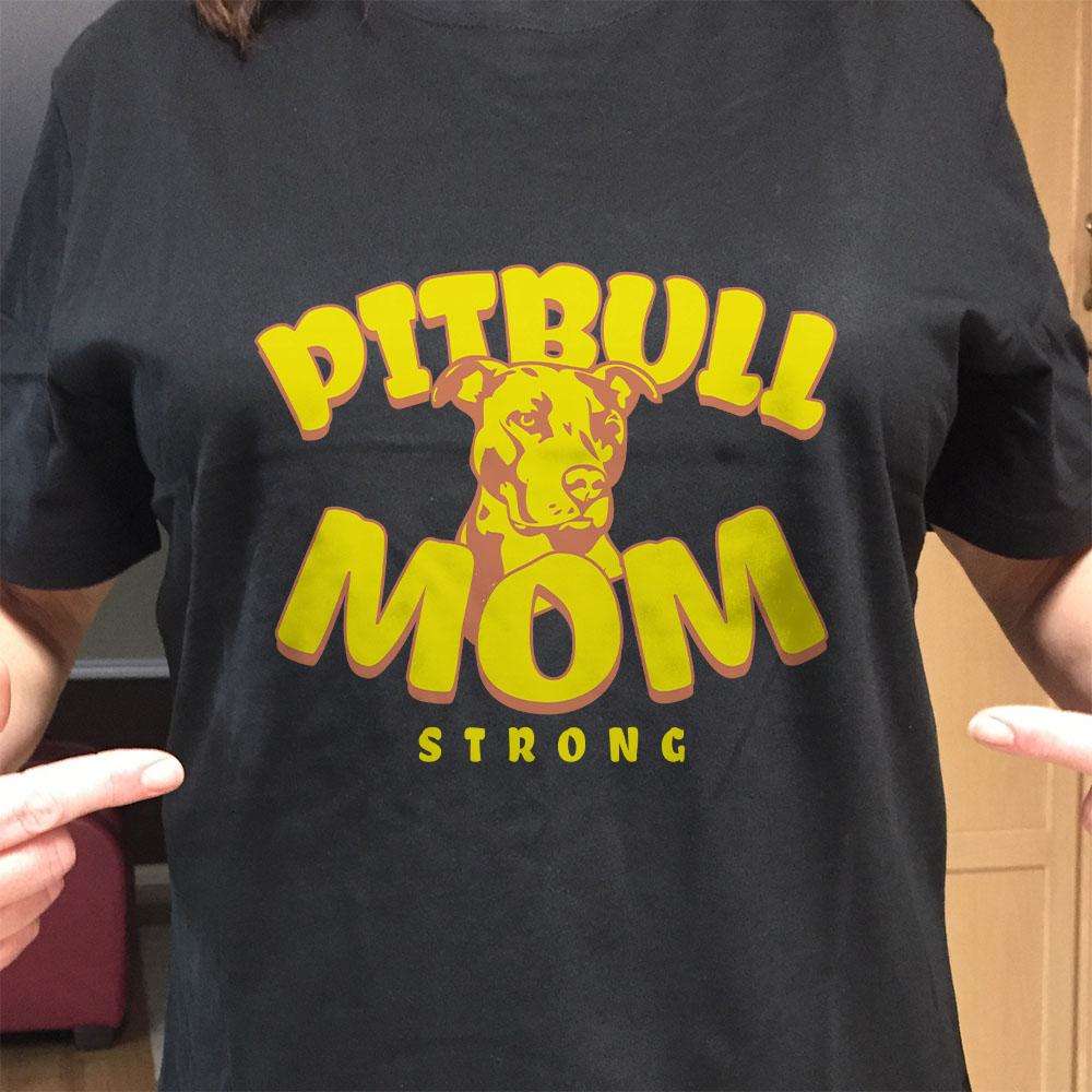 Designs by MyUtopia Shout Out:Pitbull Mom Adult Unisex T-Shirt
