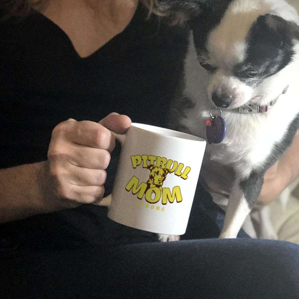 Designs by MyUtopia Shout Out:Pitbull Mom Ceramic White Coffee Mug