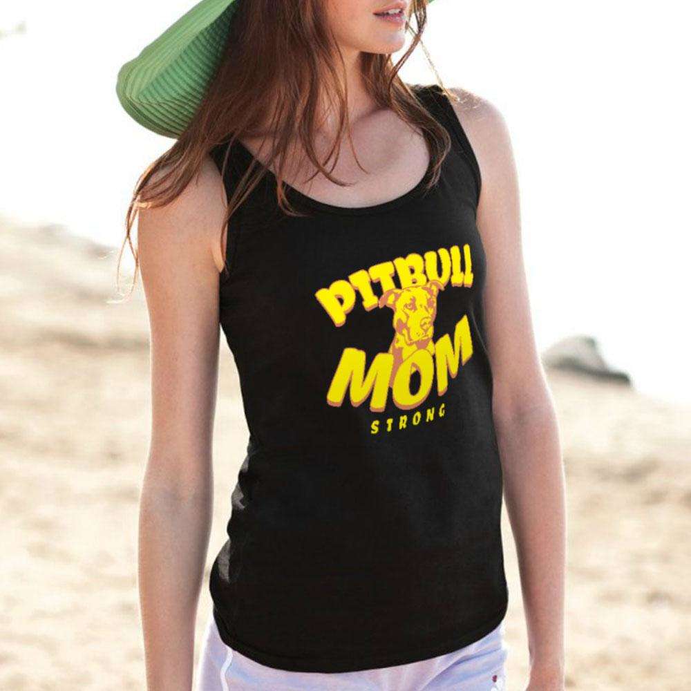 Designs by MyUtopia Shout Out:Pitbull Mom Ladies Tank Top