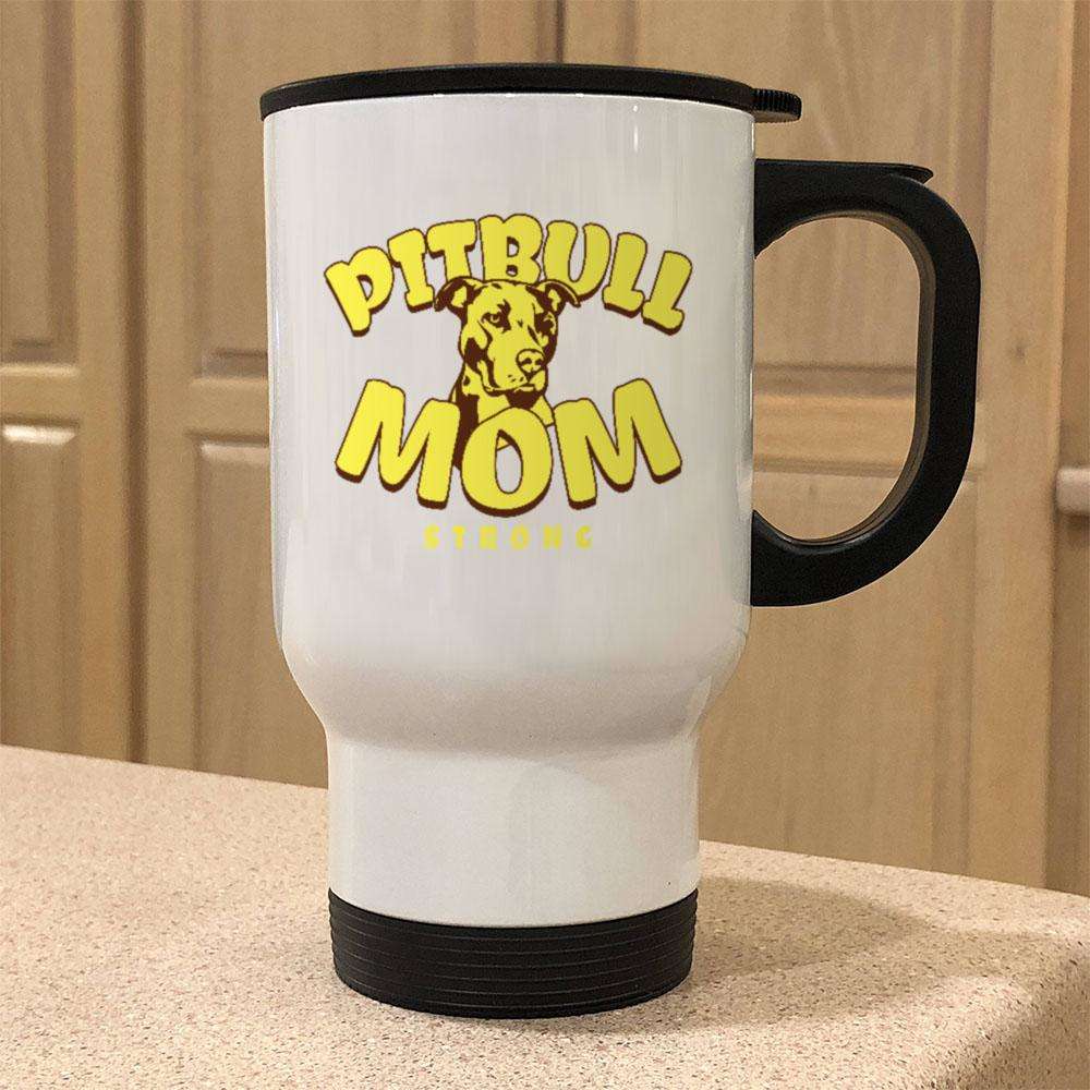 Designs by MyUtopia Shout Out:Pitbull Mom Stainless Steel Travel Mug