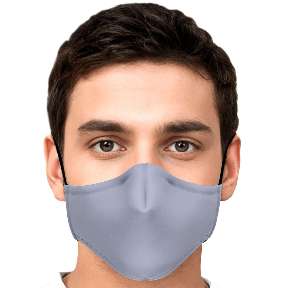 Designs by MyUtopia Shout Out:Plain Light Grey Fitted Face Mask W. Adjustable Ear Loops,Adult / Single / No filters,Fabric Face Mask