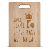 Load image into Gallery viewer, Designs by MyUtopia Shout Out:Plans With Cat Engraved Maple Cutting Board
