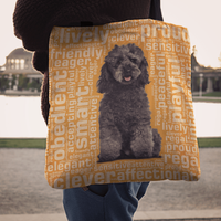 Load image into Gallery viewer, Designs by MyUtopia Shout Out:Playful Poodle Fabric Totebag Reusable Shopping Tote
