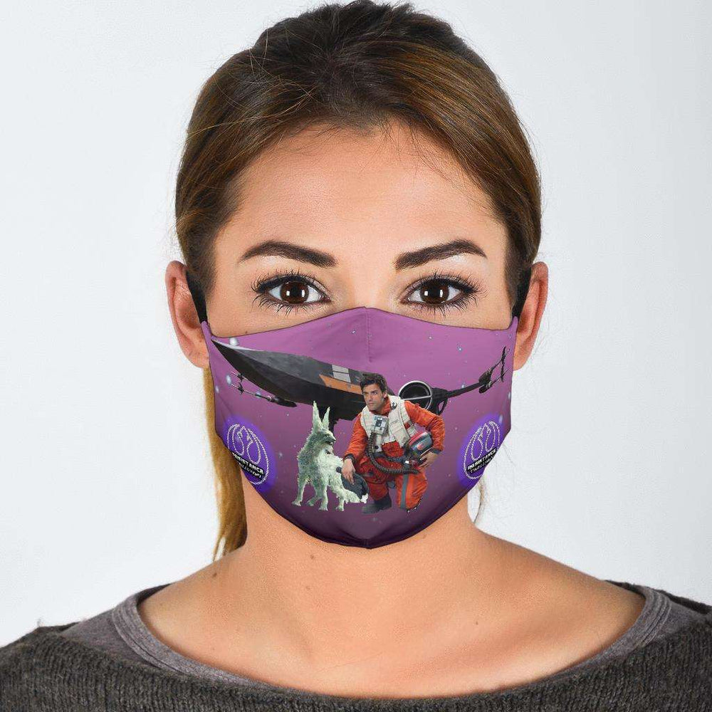 Designs by MyUtopia Shout Out:Poe and Crystal Fox Fabric Face Mask with Filter Pocket