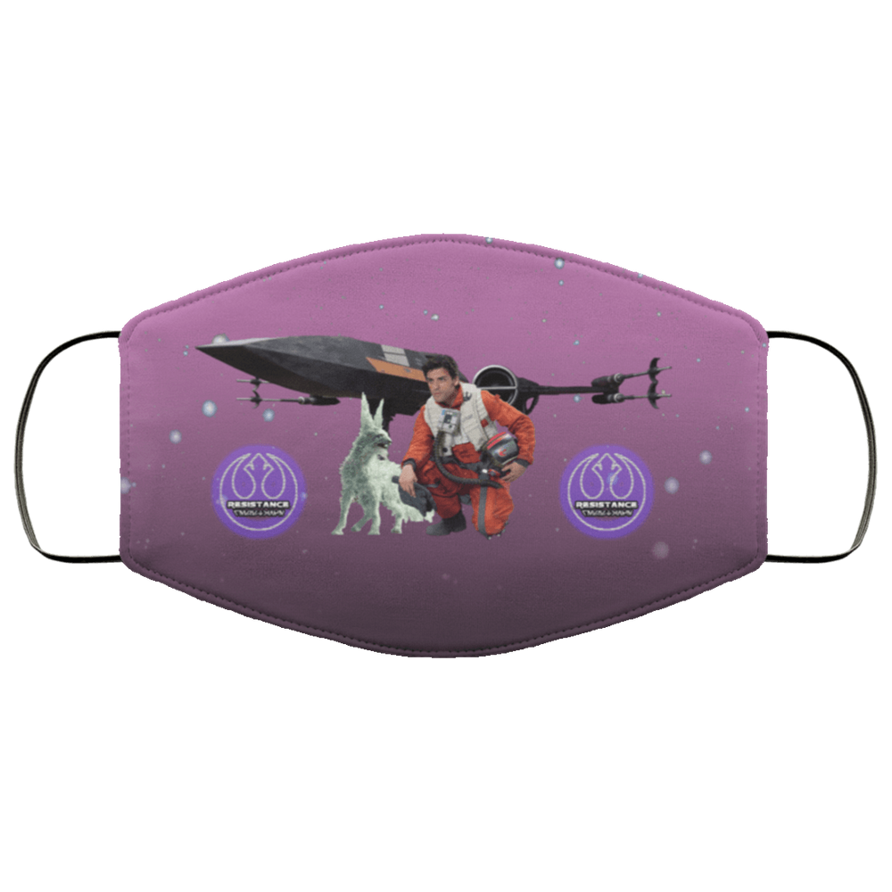 Designs by MyUtopia Shout Out:Poe and Fox Adult Fabric Face Mask with Elastic Ear Loops,FM Face Mask / White / One Size,Apparel