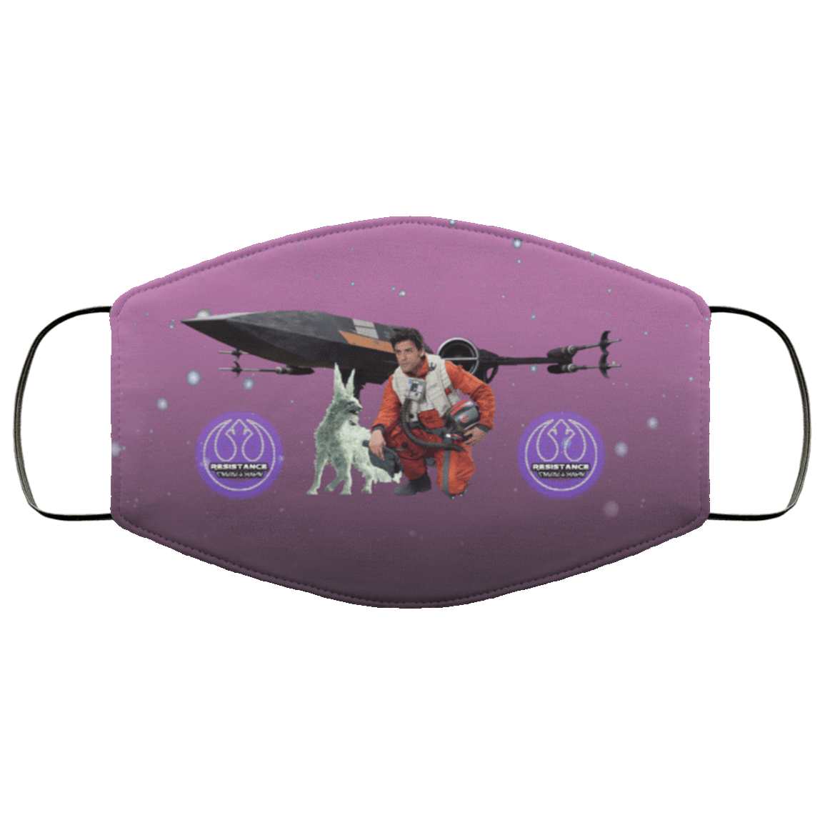Designs by MyUtopia Shout Out:Poe and Fox Adult Fabric Face Mask with Elastic Ear Loops,FM Face Mask / White / One Size,Apparel