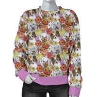 Load image into Gallery viewer, Designs by MyUtopia Shout Out:Pomeranian, Papillon, Bolognese, Labradoodle. Friendly dog Ladies Long Sleeve Sweater
