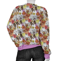 Load image into Gallery viewer, Designs by MyUtopia Shout Out:Pomeranian, Papillon, Bolognese, Labradoodle. Friendly dog Ladies Long Sleeve Sweater

