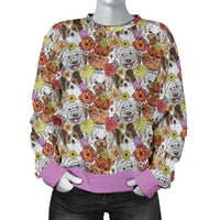 Load image into Gallery viewer, Designs by MyUtopia Shout Out:Pomeranian, Papillon, Bolognese, Labradoodle. Friendly dog Ladies Long Sleeve Sweater
