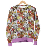 Load image into Gallery viewer, Designs by MyUtopia Shout Out:Pomeranian, Papillon, Bolognese, Labradoodle. Friendly dog Ladies Long Sleeve Sweater
