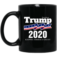 Load image into Gallery viewer, Designs by MyUtopia Shout Out:President Trump 2020 Ceramic Coffee Mug,11 oz / Black,Ceramic Coffee Mug
