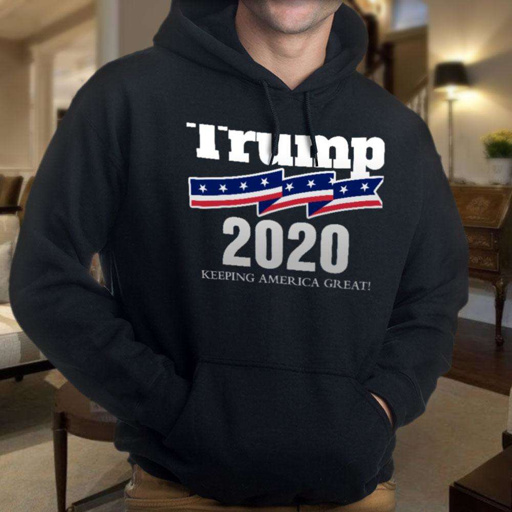Designs by MyUtopia Shout Out:President Trump 2020 Keeping America Great Core Fleece Pullover Hoodie