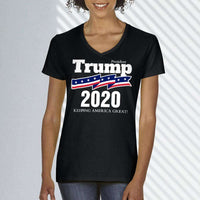 Load image into Gallery viewer, Designs by MyUtopia Shout Out:President Trump 2020 Ladies&#39; V-Neck T-Shirt
