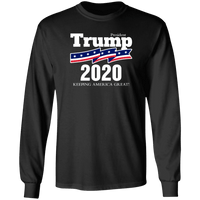 Load image into Gallery viewer, Designs by MyUtopia Shout Out:President Trump 2020 Long Sleeve Ultra Cotton T-Shirt,S / Black,Long Sleeve T-Shirts

