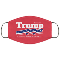 Load image into Gallery viewer, Designs by MyUtopia Shout Out:President Trump Keeping America Great with US Flag Adult Fabric Face Mask with Elastic Ear Loops,3 Layer Fabric Face Mask / Red / Adult,Fabric Face Mask
