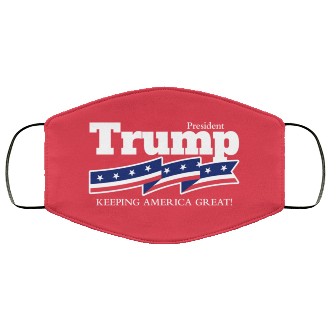 Designs by MyUtopia Shout Out:President Trump Keeping America Great with US Flag Adult Fabric Face Mask with Elastic Ear Loops,3 Layer Fabric Face Mask / Red / Adult,Fabric Face Mask