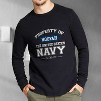 Load image into Gallery viewer, Designs by MyUtopia Shout Out:Property of  Hooyah US Navy Long Sleeve Ultra Cotton T-Shirt
