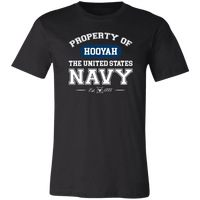 Load image into Gallery viewer, Designs by MyUtopia Shout Out:Property of  Hooyah US Navy Unisex Jersey Short-Sleeve T-Shirt,Black / X-Small,T-Shirts
