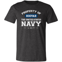 Load image into Gallery viewer, Designs by MyUtopia Shout Out:Property of  Hooyah US Navy Unisex Jersey Short-Sleeve T-Shirt,Dark Grey Heather / X-Small,T-Shirts
