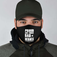 Load image into Gallery viewer, Designs by MyUtopia Shout Out:Proud Air Force Dad Adult Fabric Face Mask with Elastic Ear Loops
