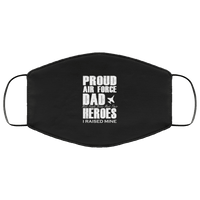 Load image into Gallery viewer, Designs by MyUtopia Shout Out:Proud Air Force Dad Adult Fabric Face Mask with Elastic Ear Loops,3 Layer Fabric Face Mask / Black / Adult,Fabric Face Mask
