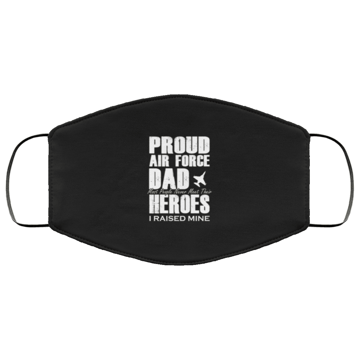 Designs by MyUtopia Shout Out:Proud Air Force Dad Adult Fabric Face Mask with Elastic Ear Loops,3 Layer Fabric Face Mask / Black / Adult,Fabric Face Mask