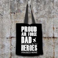 Load image into Gallery viewer, Designs by MyUtopia Shout Out:Proud Air Force Dad Fabric Totebag Reusable Shopping Tote
