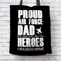 Load image into Gallery viewer, Designs by MyUtopia Shout Out:Proud Air Force Dad Fabric Totebag Reusable Shopping Tote
