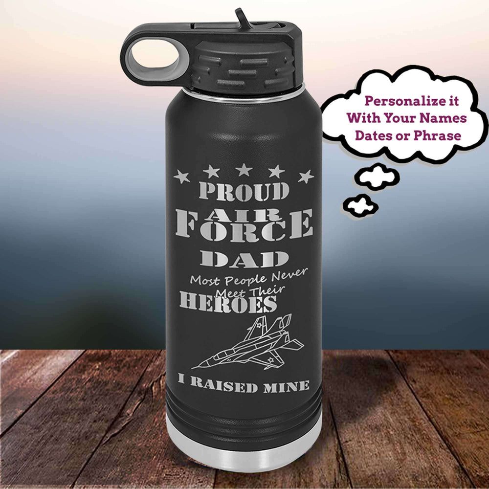 Designs by MyUtopia Shout Out:Proud Air Force Dad, I Raised My Hero, Custom Engraved Personalized 32oz Polar Camel Water Bottle - Stainless Steel