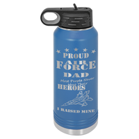 Load image into Gallery viewer, Designs by MyUtopia Shout Out:Proud Air Force Dad, I Raised My Hero, Custom Engraved Personalized 32oz Polar Camel Water Bottle - Stainless Steel,Royal / 32oz,Polar Camel - 32oz Water Bottle
