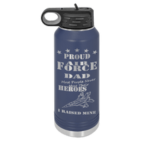 Load image into Gallery viewer, Designs by MyUtopia Shout Out:Proud Air Force Dad, I Raised My Hero, Custom Engraved Personalized 32oz Polar Camel Water Bottle - Stainless Steel,Navy / 32oz,Polar Camel - 32oz Water Bottle
