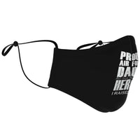 Load image into Gallery viewer, Designs by MyUtopia Shout Out:Proud Air Force Dad, I Raised My Hero Fitted Face Mask with Adjustable Ear Loops
