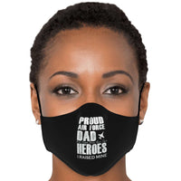 Load image into Gallery viewer, Designs by MyUtopia Shout Out:Proud Air Force Dad, I Raised My Hero Fitted Face Mask with Adjustable Ear Loops
