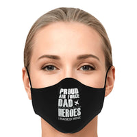 Load image into Gallery viewer, Designs by MyUtopia Shout Out:Proud Air Force Dad, I Raised My Hero Fitted Face Mask with Adjustable Ear Loops
