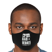 Load image into Gallery viewer, Designs by MyUtopia Shout Out:Proud Air Force Dad, I Raised My Hero Fitted Face Mask with Adjustable Ear Loops
