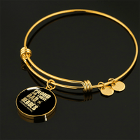 Load image into Gallery viewer, Designs by MyUtopia Shout Out:Proud Air Force Dad Personalized Engravable Keepsake Bangle Bracelet,Gold / No,Wire Bracelet
